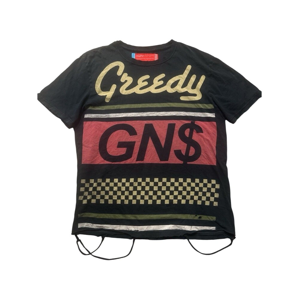 T-Shirt Limited Edition Vintage Greedy Genius Distressed Graphic 2005 Y2K Men L